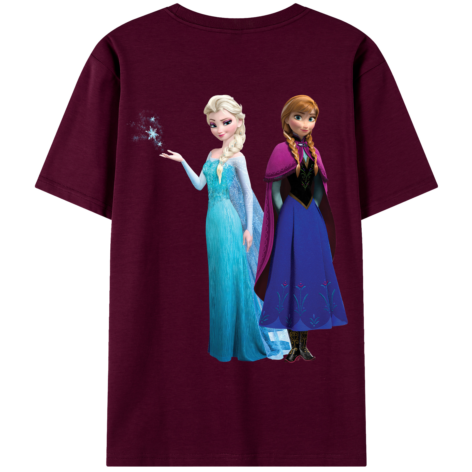 （画像用） アナと雪の女王 アンナ エルサ Frozen Anna Elsa レディース半袖Tシャツ(バックプリント)